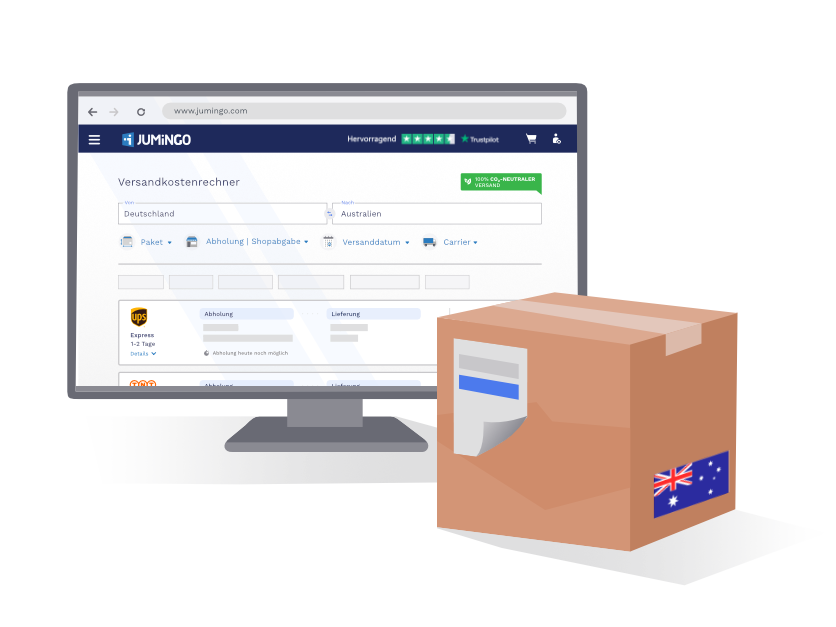Paket nach Australien Vergleichen & sparen JUMiNGO